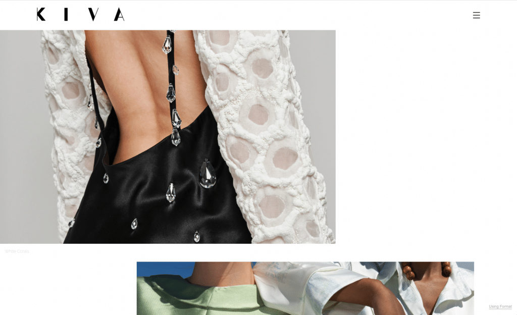 Kiva Dam fashion portfolio website